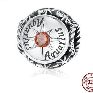 925 Stering Silver Aquarius Charm